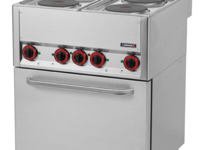 Fourneau électrique 4 feux avec four électrique ventilé GN 1/1 66