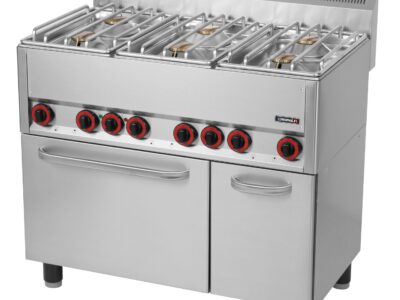 Fourneau gaz 6 feux avec four électrique ventilé GN 1/1 99