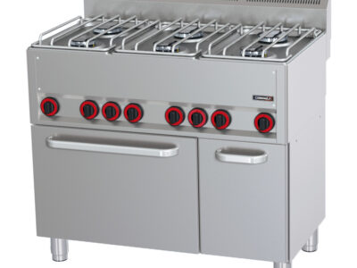 Fourneau gaz 6 feux avec four électrique ventilé GN 1/1 P 99