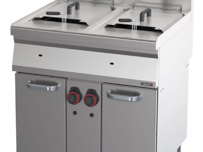 Friteuse gaz avec soubassement 2x15 litres 80