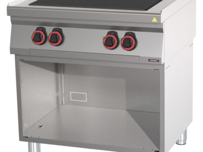 Fourneau électrique 4 plaques coup de feu avec soubassement 80