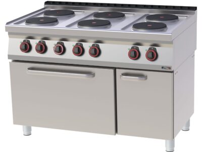 Fourneau électrique 6 feux avec four électrique ventilé GN 1/1 120