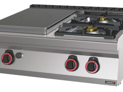 Fourneau gaz à poser 2 feux + 1 plaque coup de feu 80