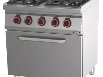 Fourneau gaz 4 feux avec four électrique ventilé GN 1/1 80