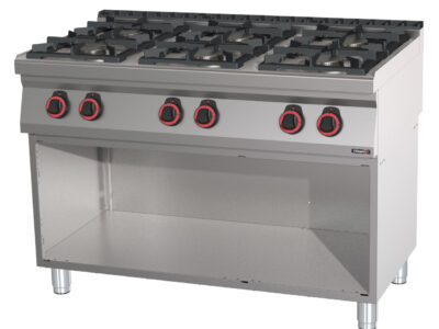 Fourneau gaz 6 feux avec soubassement 120