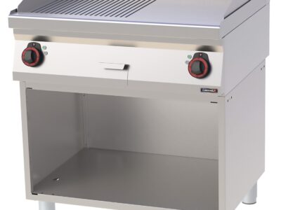 Plaque à SNACKer Chrome Rainurée Lisse avec soubassement 80