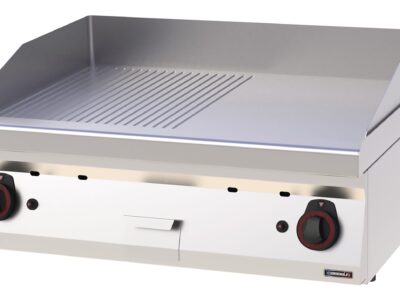 Plaque à SNACKer Chrome Rainurée Lisse Gaz 80