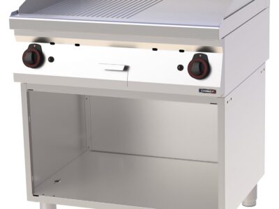 Plaque à SNACKer Fonte Rainurée Lisse avec soubassement Gaz 80