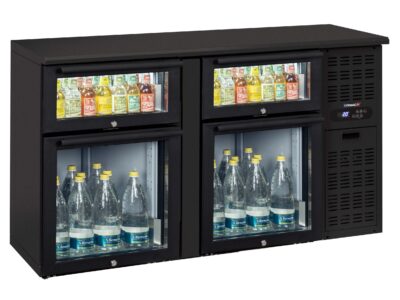 Arrière bar 2 x 2 tiroirs mixtes vitrés