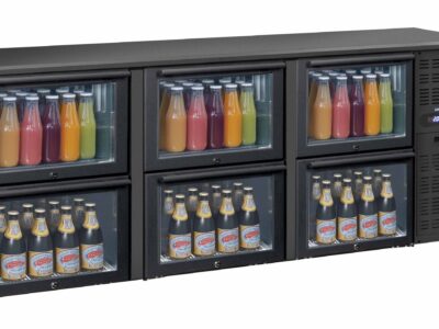 Arrière bar 3 x 2 tiroirs vitrés