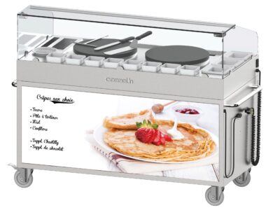 Chariot à crêpières double 40 encastrées