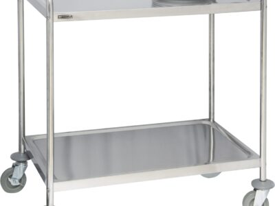 Chariot en inox 2 plateaux