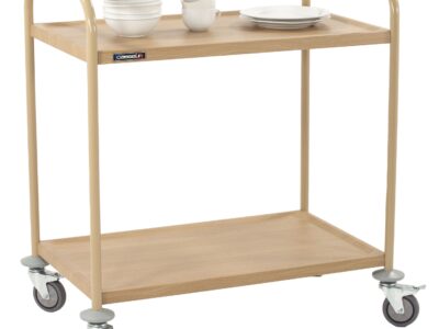 Chariot de service imitation bois 2 plateaux