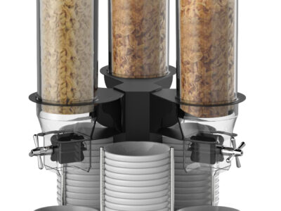 Distributeur de céréales rotatif 3 tubes