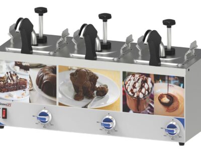 Distributeur à sauce avec pompe et bec chauffant triple