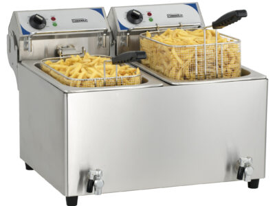 Friteuse électrique avec vanne de vidange 2 x 10 litres