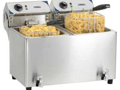 Friteuse électrique avec vanne de vidange 2 x 7 litres