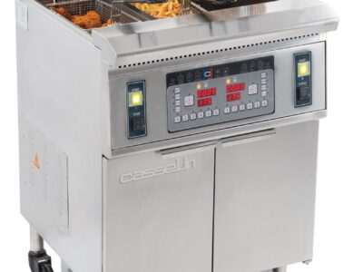 Friteuse électrique avec filtration 12 + 22 litres 8,5+17kW