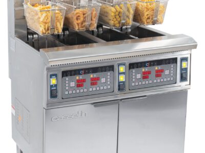 Friteuse électrique avec relevage automatique et filtration 4x12 litres 17+17kW