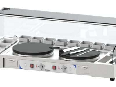 Plan de travail double pour crêpières