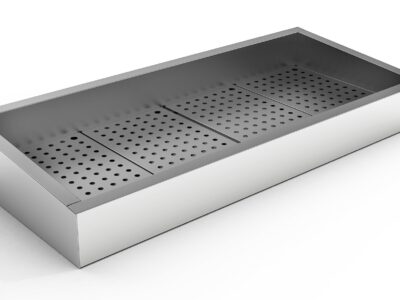 BAC A GLACE PILEE INCLINE 4/1 GN AISI 304  VIDANGE COTE FONCTIONNEMENT