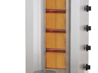GYROS GRILL DE GAZ MOTEUR AU-DESSUS 4 ZONES DE CHAUFFAGE