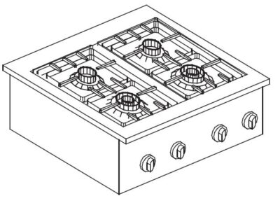 CUISINIÈRE À GAZ 4 BR. 14KW