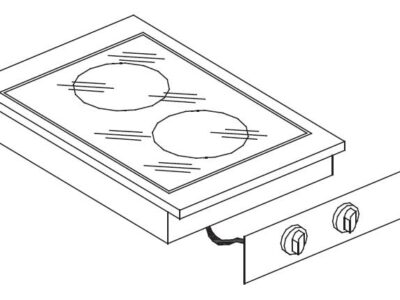 CUISINIÈRE EN CÉRAMIQUE 2 ZONES