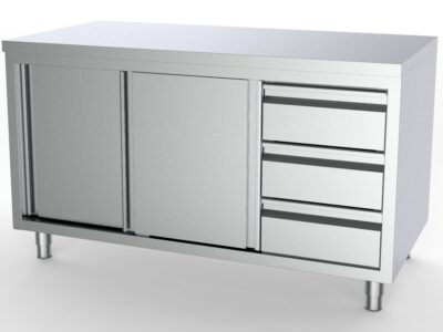 700 PLAN DE TRAVAIL PORTES COULISST TIROIRS A DROITE 1400