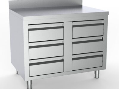 700 TABLE DE TRAVAIL AVEC 6 TIROIRS AVEC BORD RELEVE 1000