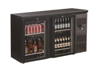 ARRIERE BAR REFRIGIRE NOIR 2 PORTES EN VERRE