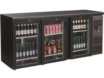 ARRIERE BAR REFRIGIRE NOIR 3 PORTES EN VERRE