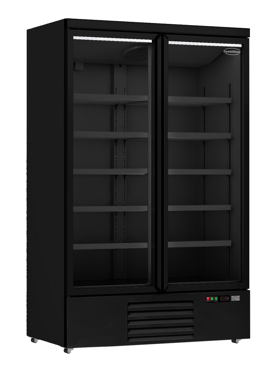REFRIGIRATEUR 2 PORTES EN VERRE NOIR JDE-1000R BL