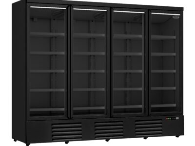 REFRIGIRATEUR 4 PORTES EN VERRE NOIR JDE-2025R BL*TRANSPORT SUR DEMANDE*