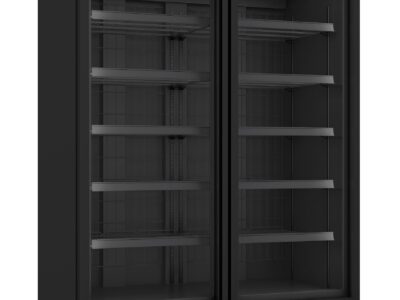 congélateur 2 PORTES EN VERRE NOIR JDE-1000F BL