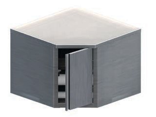 ARMOIRE SUSPENDUE EN COIN - 1 PORTE BATTANTE