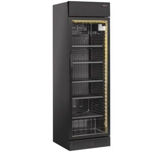 ARMOIRE A BOISSONS NOIRE 1 PORTE VITREE
