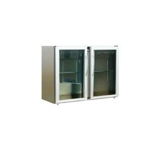 ARRIÈRE BAR INOX 2 PORTES VITRÉES LARGES
