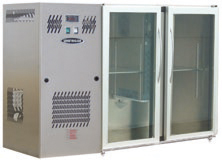 ARRIÈRE BAR INOX 2 PORTES VITRÉES MOYENNES
