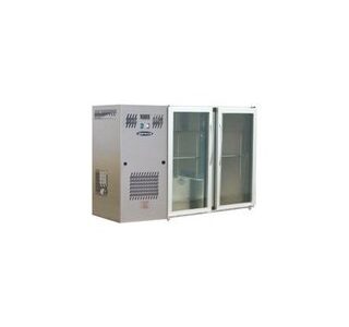 ARRIÈRE BAR INOX 2 PORTES VITRÉES PETITES