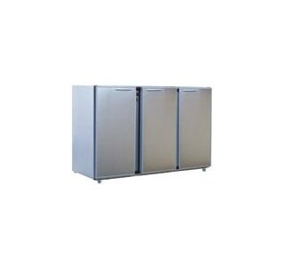 ARRIÈRE BAR INOX 3 PORTES PLEINES LARGES