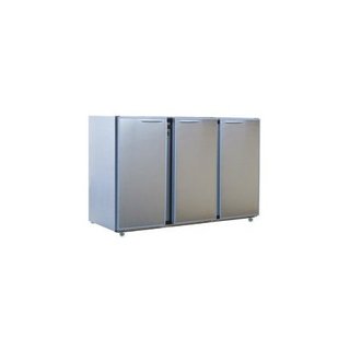 ARRIÈRE BAR INOX 3 PORTES PLEINES LARGES