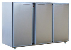 ARRIÈRE BAR INOX 3 PORTES PLEINES MOYENNES