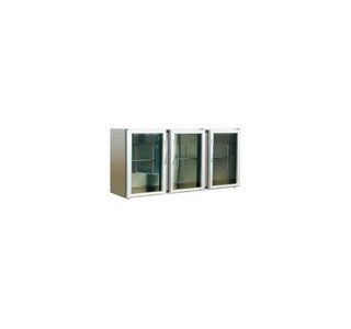 ARRIÈRE BAR INOX 3 PORTES VITRÉES LARGES