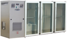 ARRIÈRE BAR INOX 3 PORTES VITRÉES MOYENNES