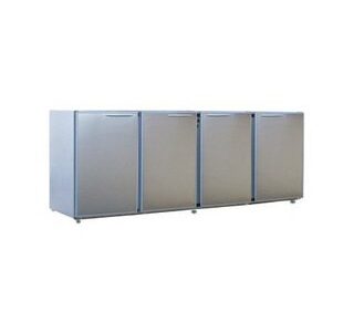 ARRIÈRE BAR INOX 4 PORTES PLEINES LARGES