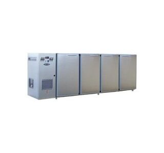 ARRIÈRE BAR INOX 4 PORTES PLEINES LARGES