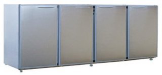 ARRIÈRE BAR INOX 4 PORTES PLEINES MOYENNES