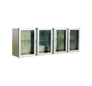 ARRIÈRE BAR INOX 4 PORTES VITRÉES LARGES