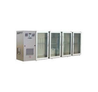 ARRIÈRE BAR INOX 4 PORTES VITRÉES LARGES